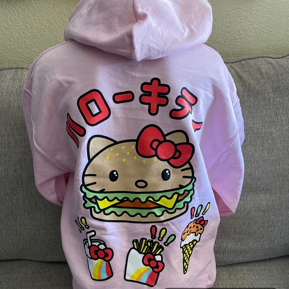 ❌SOLD ON ♏️ercari - Hello Kitty Hotdog Fast Food Sanrio Hoodie - Medium - Picture 2 of 6